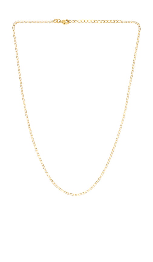 Rhinestone Necklace in Metallic Gold.