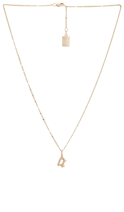 MIRANDA FRYE Petite Gothic Letter Charm With Marlowe Chain Necklace in Gold