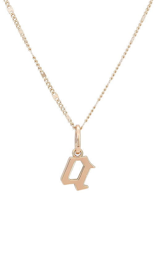 Shop Miranda Frye Petite Gothic Letter Charm With Marlowe Chain Necklace In Metallic Gold