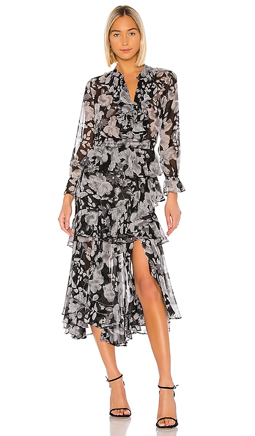 Misa Los Angeles Agnese Dress In Gray. In Grey Floral