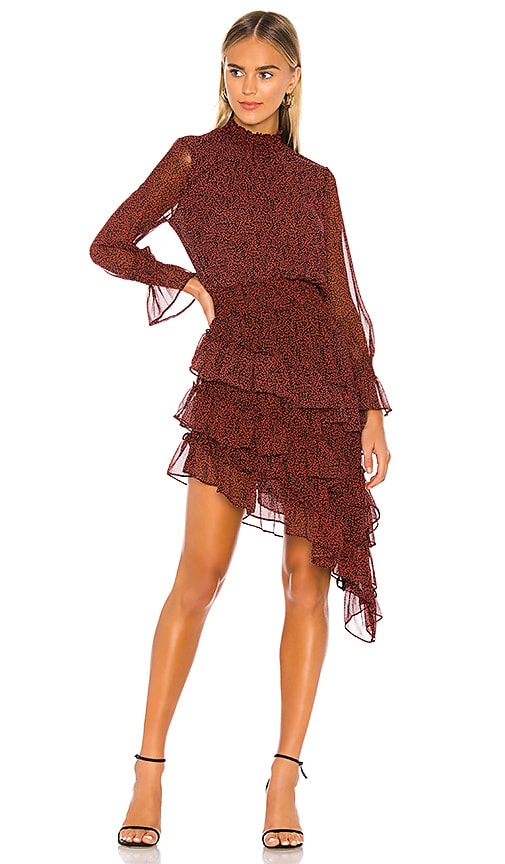 MISA Los Angeles X REVOLVE Savanna Dress in Mini Red Banana Leaf