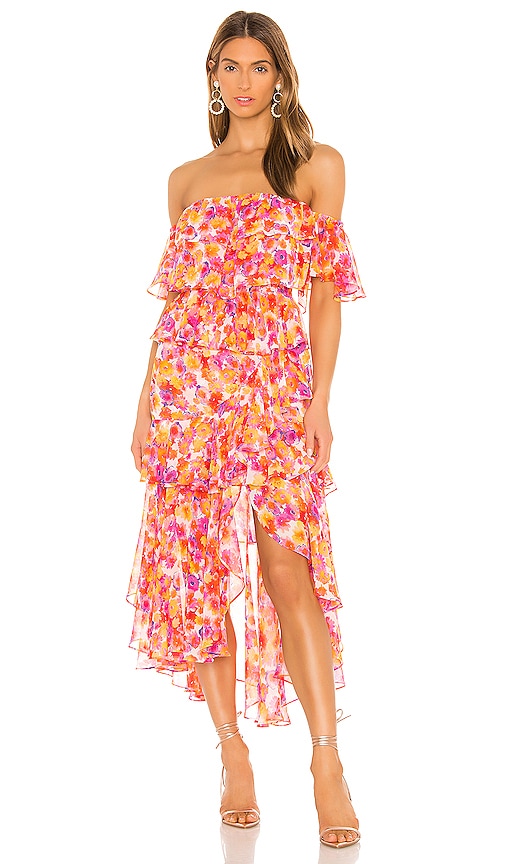 MISA Los Angeles Dalila Dress in Coral Floral | REVOLVE
