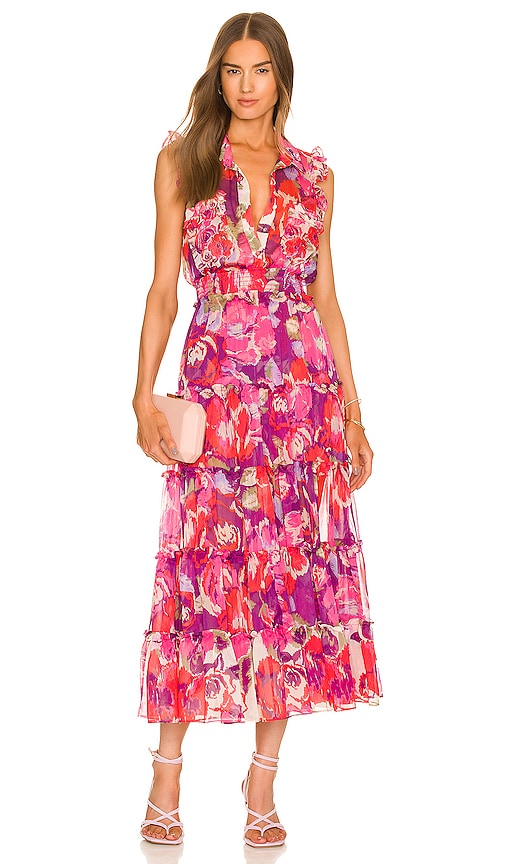 MISA Los Angeles Trina Dress in Lilac Coming Up Roses | REVOLVE
