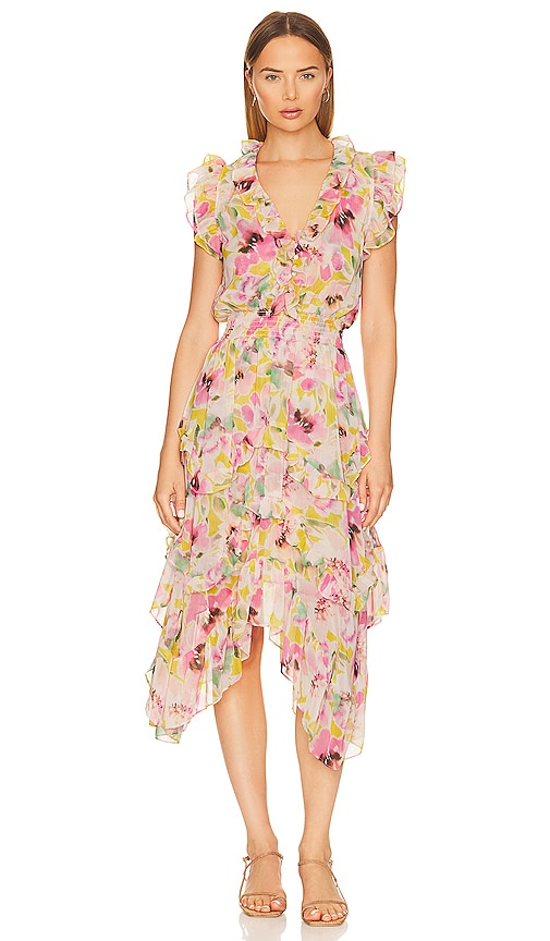 MISA Los Angeles Dakota Dress in Hello Yellow Flora | REVOLVE