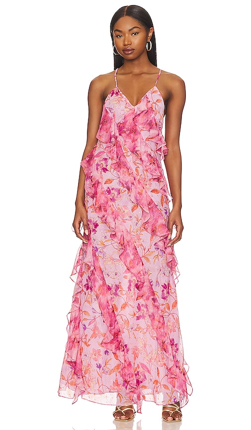 MISA Los Angeles Damita Dress in Fire Florals Mix