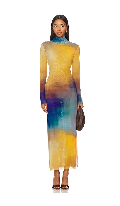 Shop Misa Liv Dress In Digital Ombre