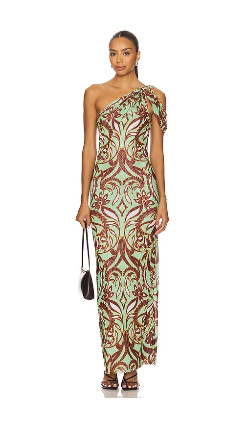 Zelma Dress in Mint,Brown. - size XS (also in L, M, S, XL)