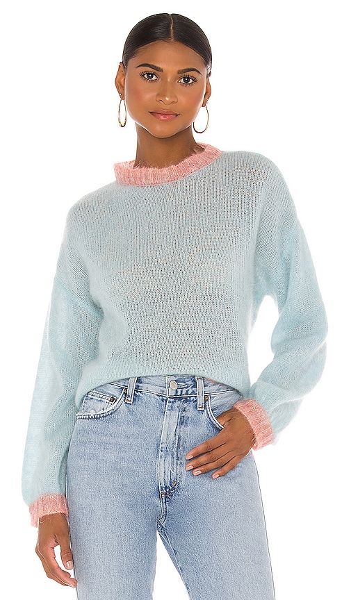 MISA Los Angeles Heidi Sweater in Blue & Pink Combo | REVOLVE