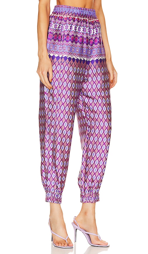 Shop Misa Noomi Pants In Violet Geo