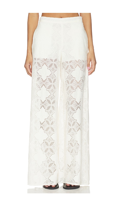 Misa Women's Ravi Jacquard Lace Wide-leg Pants In White