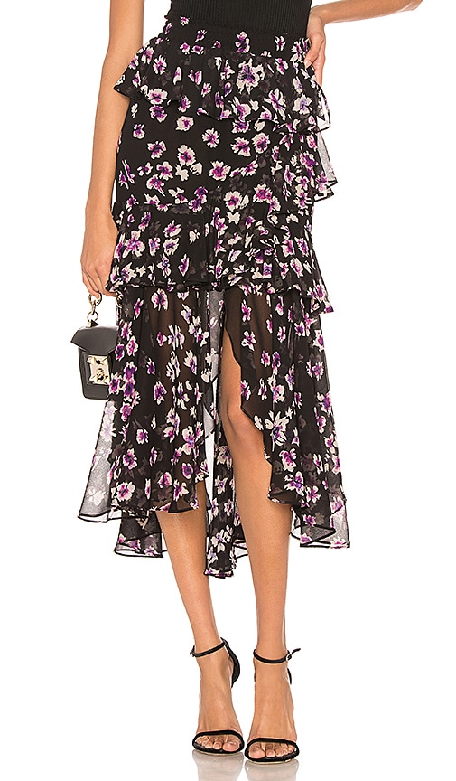 MISA Los Angeles X REVOLVE Joseva Skirt in Black Floral