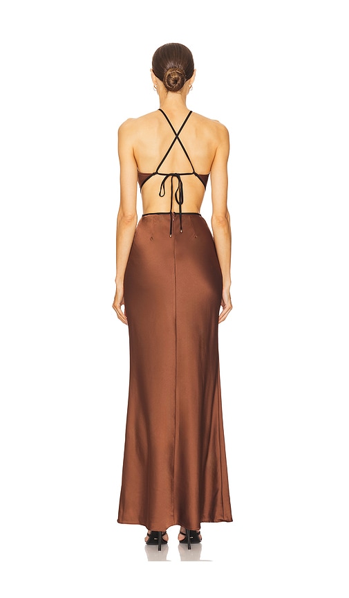  Misha Rückenfreies Maxikleid Edem In Chocolate. Größe M. Also In L, Xl, Xxl. 