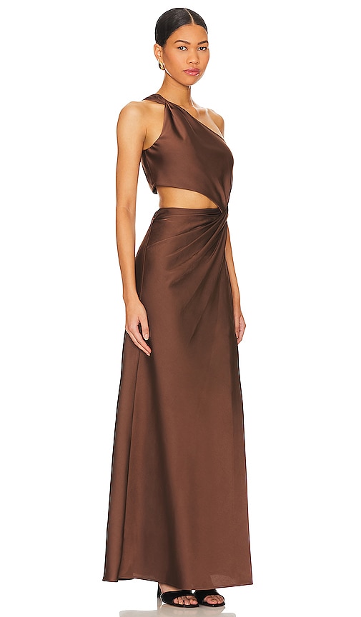 Shop Misha Kristin Gown In Umber Brown