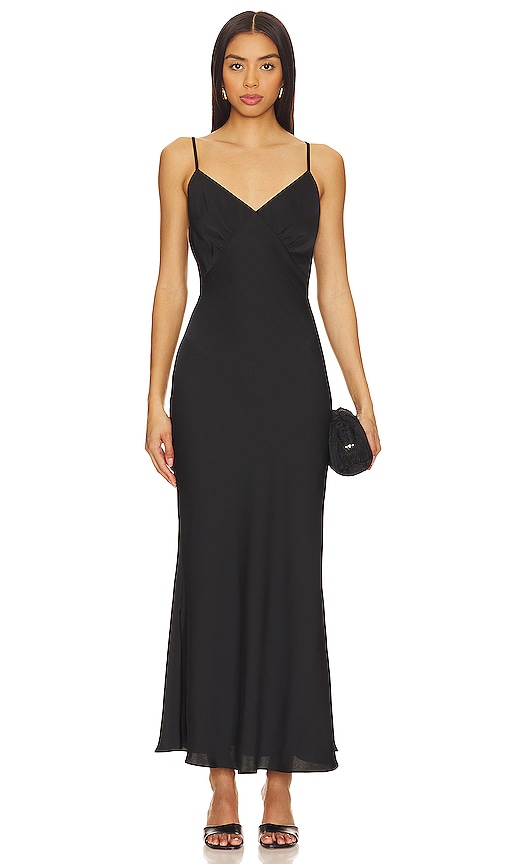 Shop Misha Vida Midi Dress In Black