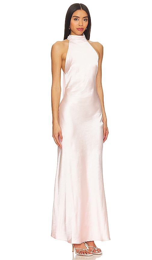  Misha Abendkleid Evianna In Rose. Größe L. Also In Xxl. 