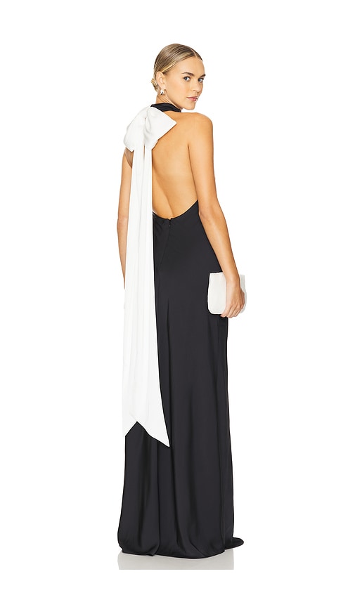 Misha Evianna Satin Gown In Black