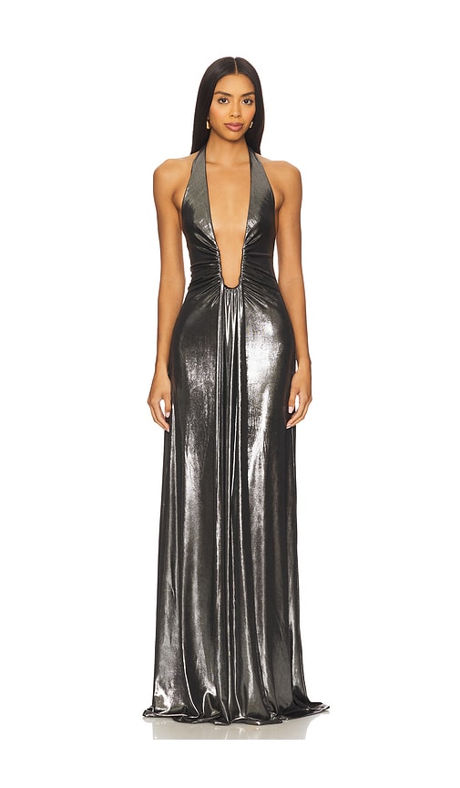 MISHA The Jennifer Foil Jersey Dress