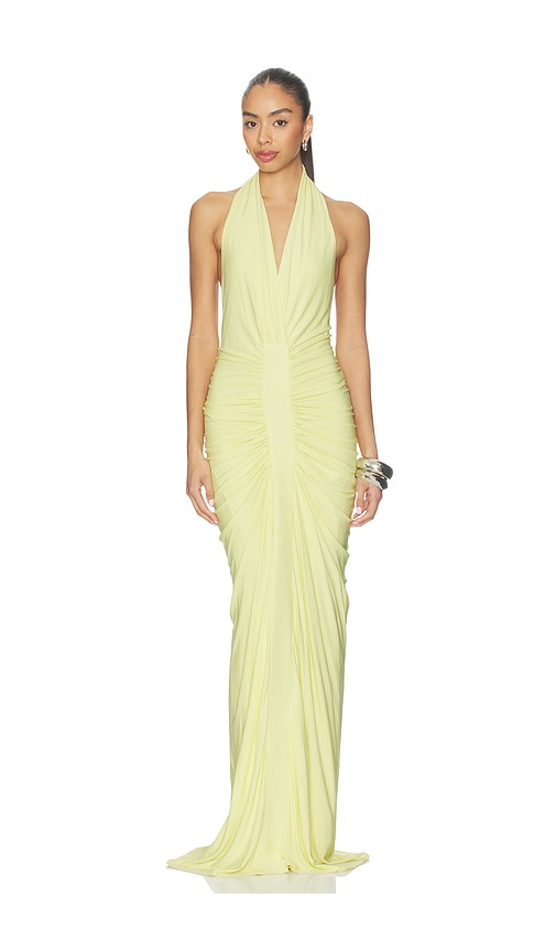 MISHA The Love Gathered Cupro Dress in Lemon
