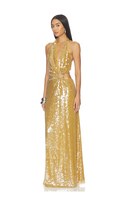  Misha Kleid Devon In Metallic Gold. Größe Xs. Also In S, M. 