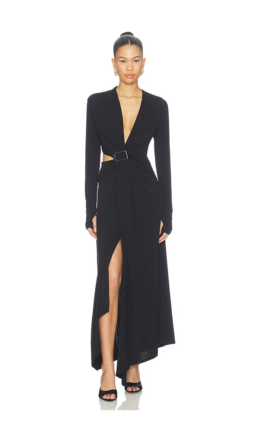 MISHA Ona Longsleeve Dress in Black. - size L (also in M, S, XS, XXS)