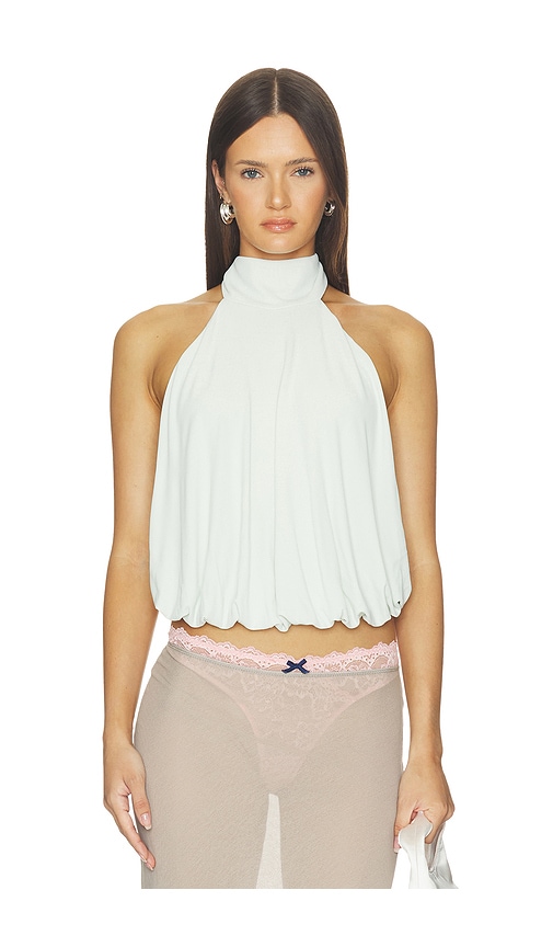 MISHA The Sash Jersey Top in Turquoise. - size L (also in M, S, XL, XXS)