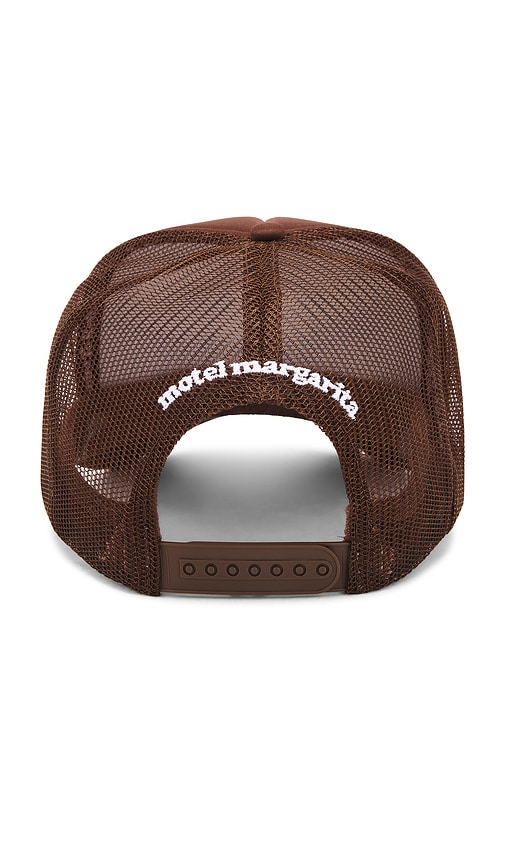 Shop Motel Margarita Aspire Script Trucker Hat In Brown