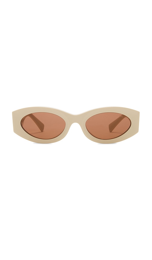 Miu Miu Oval Sunglasses In Neutral