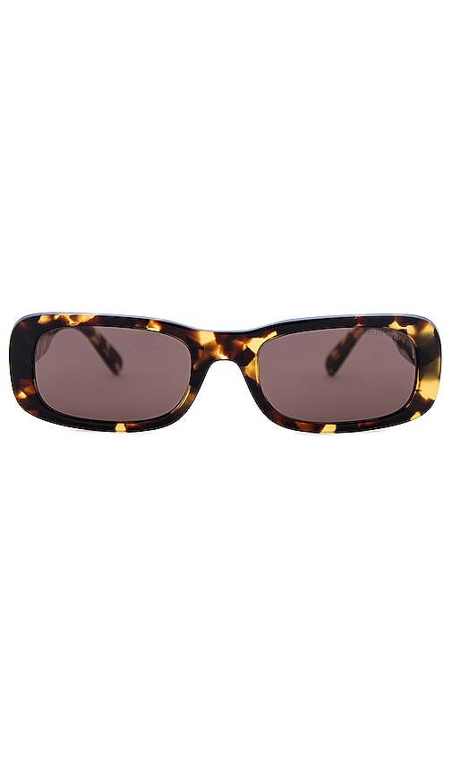 Miu Miu Rectangle Sunglasses In Brown