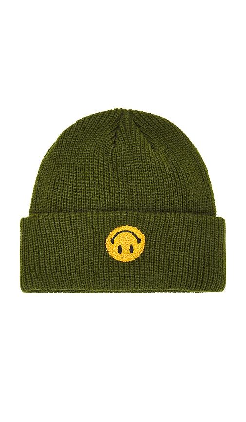 Market Smiley Upside Down Beanie In Green