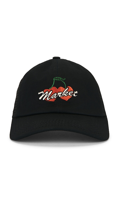 Market Double Cherries Trucker Hat In Black