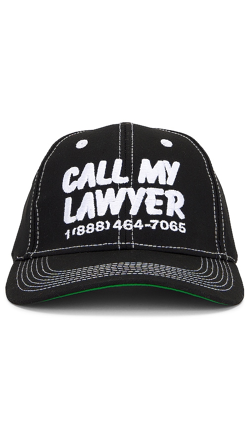 Market Call My Lawyer 6 Panel Hat In Black
