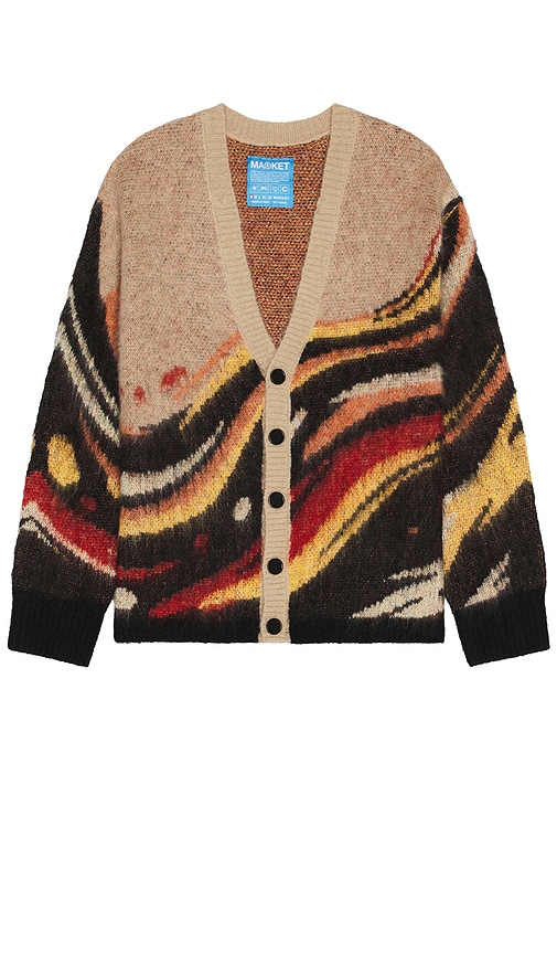 Market Paint Dept Cardigan in Khaki