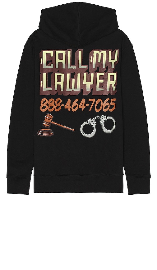 Market Call My Lawyer Sign Hoodie In Black