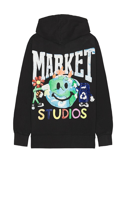 Shop Market Smiley Studios Hoodie In 洗水黑