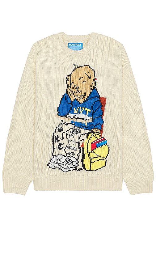 Market Making The Grade Bear Sweater in Ivory. - size L (also in M)