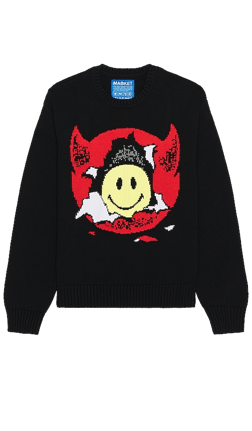 Shop Market Smiley Inner Peace Sweater In Black