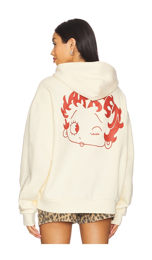 Betty Boop Mascot Hoodie in Cream. - size S (also in M, XL/1X)