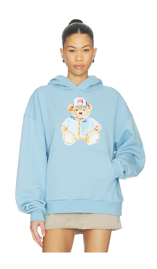 Market Watercolor Teddy Hoodie In Blue