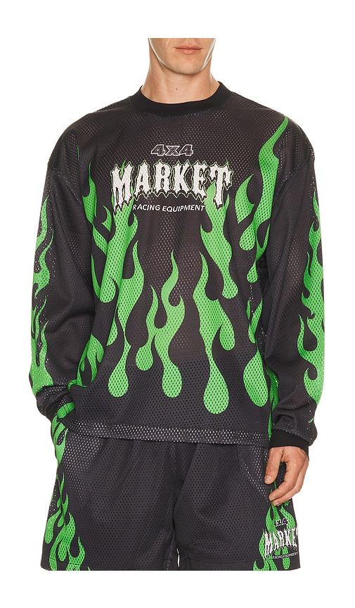 Market Toxic Flames Long Sleeve Mesh Jersey