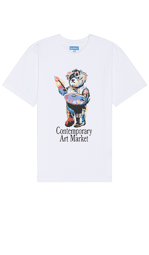 Market Art Market Bear T-Shirt in White. - size S (also in L, M, XL/1X)