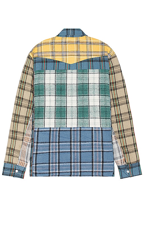 Shop Market Thrift Flannel Long Sleeve Shirt In 碎花