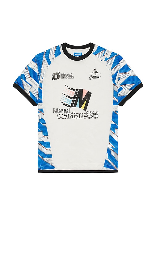 Terminally Online Soccer Jersey in White. - size S (also in L, M, XL/1X)