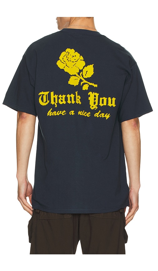 Market Thank You Needlepoint Tee In Blue