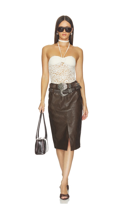 Markgong Faux Leather Pencil Skirt With Detachable Belts | Thumbnail 5 Markgong Faux Leather Pencil Skirt With Detachable Belts | Thumbnail 5