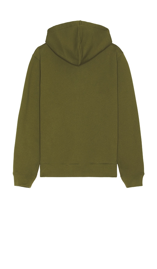 Shop Maison Kitsuné Bold Fox Head Patch Comfort Zipped Hoodie In Olive