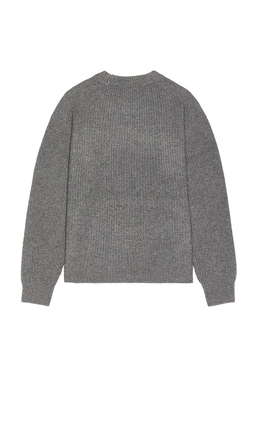 Shop Maison Kitsuné Bold Fox Head Patch Comfort Ribbed Sweater In Grey