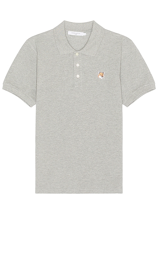 Maison Kitsune Fox Head Patch Classic Polo in Grey Melange | REVOLVE