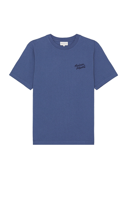 Maison Kitsune Handwriting Comfort T-shirt in Storm Blue