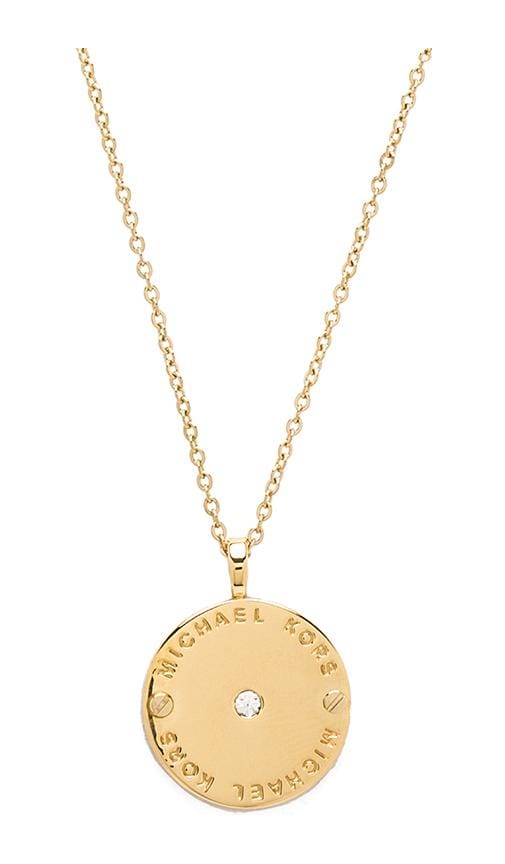 Michael Kors Disc Necklace in Gold 