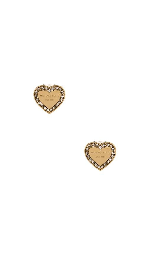 michael kors gold heart earrings